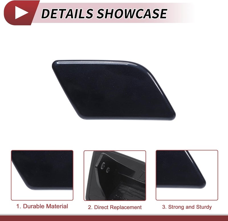 HEROFFIX Front Left Right Side Bumper Headlight Washer Nozzle Cover Cap for BMW X1 2013-2015 Bumper Trim Nozzle Cover No.51117347666 Blue Plastic - Image 4